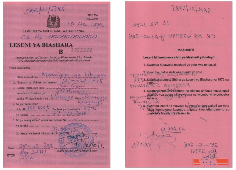 TANZANIA business license )